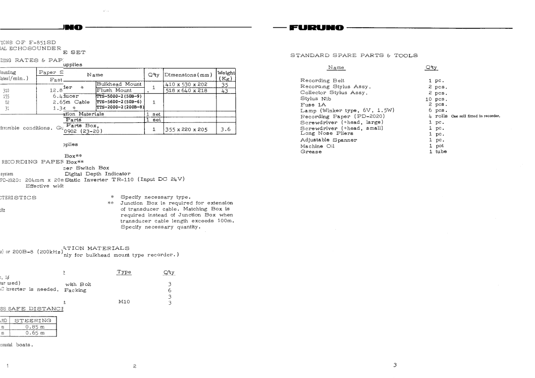 Furuno F-851SD manual 