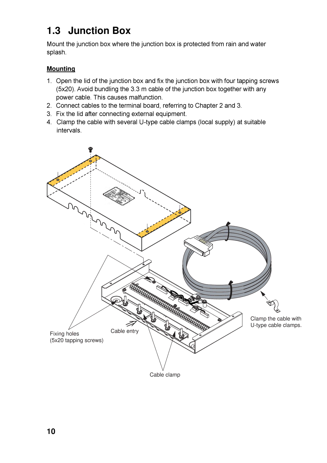 Furuno FA-100 manual Junction Box, Mounting 