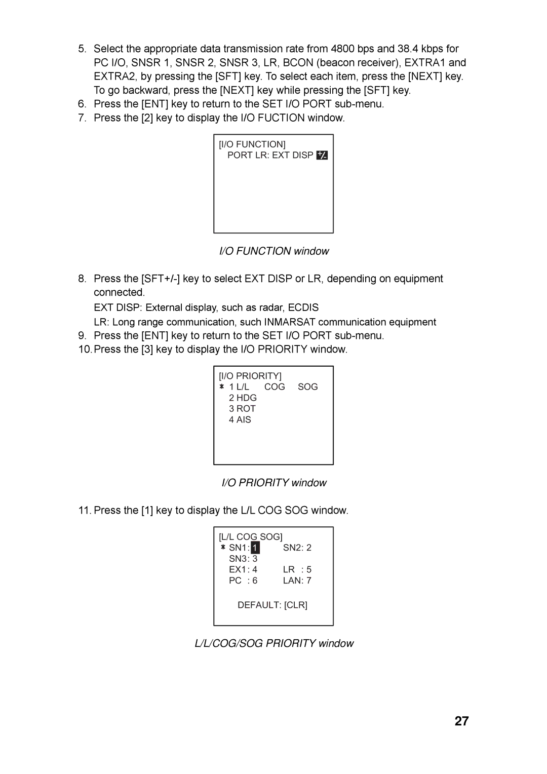 Furuno FA-100 manual Priority window 