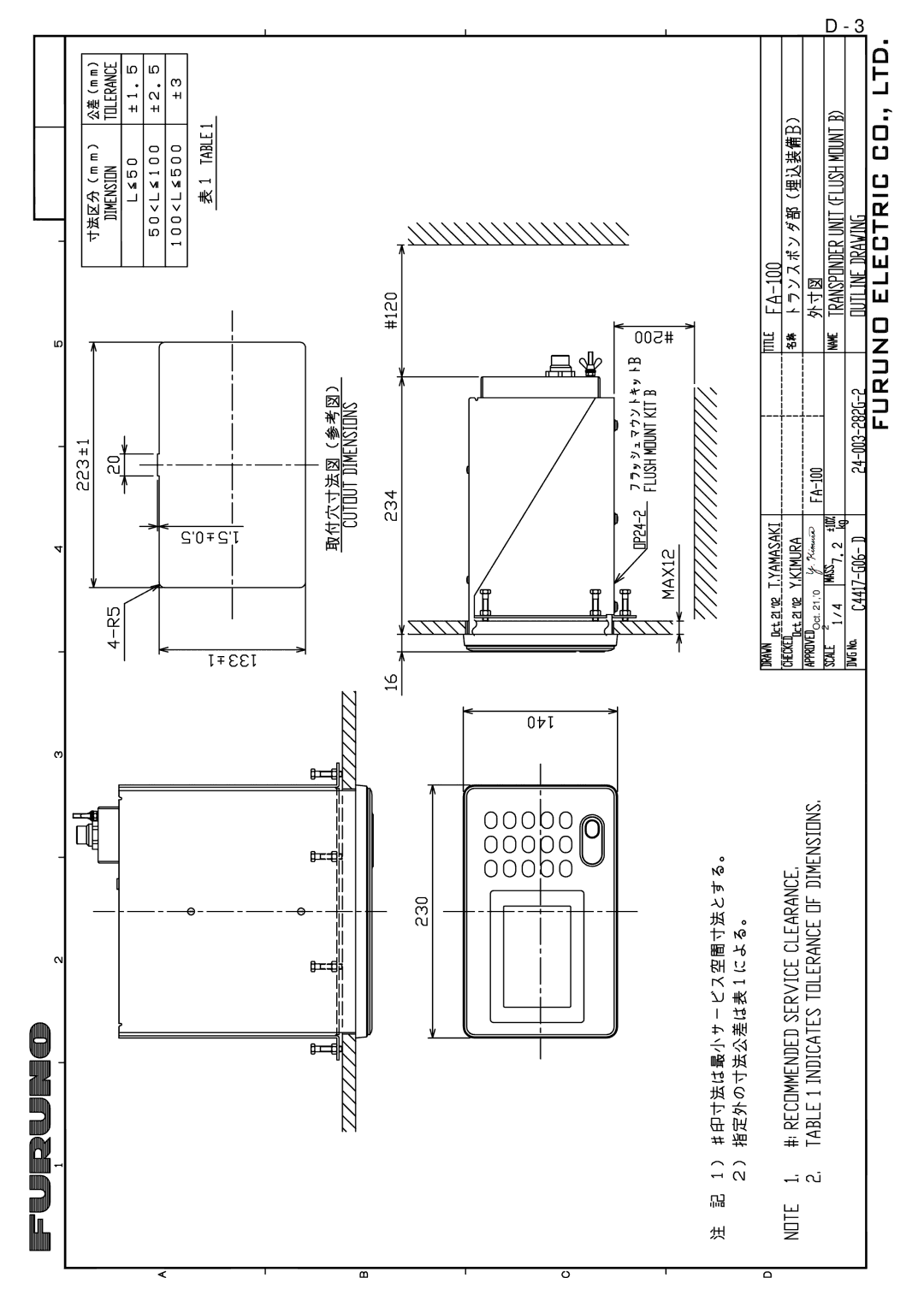 Furuno FA-100 manual 