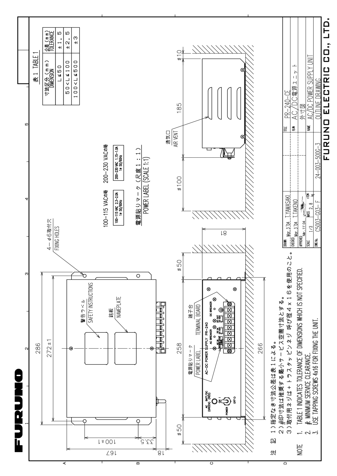 Furuno FA-100 manual 