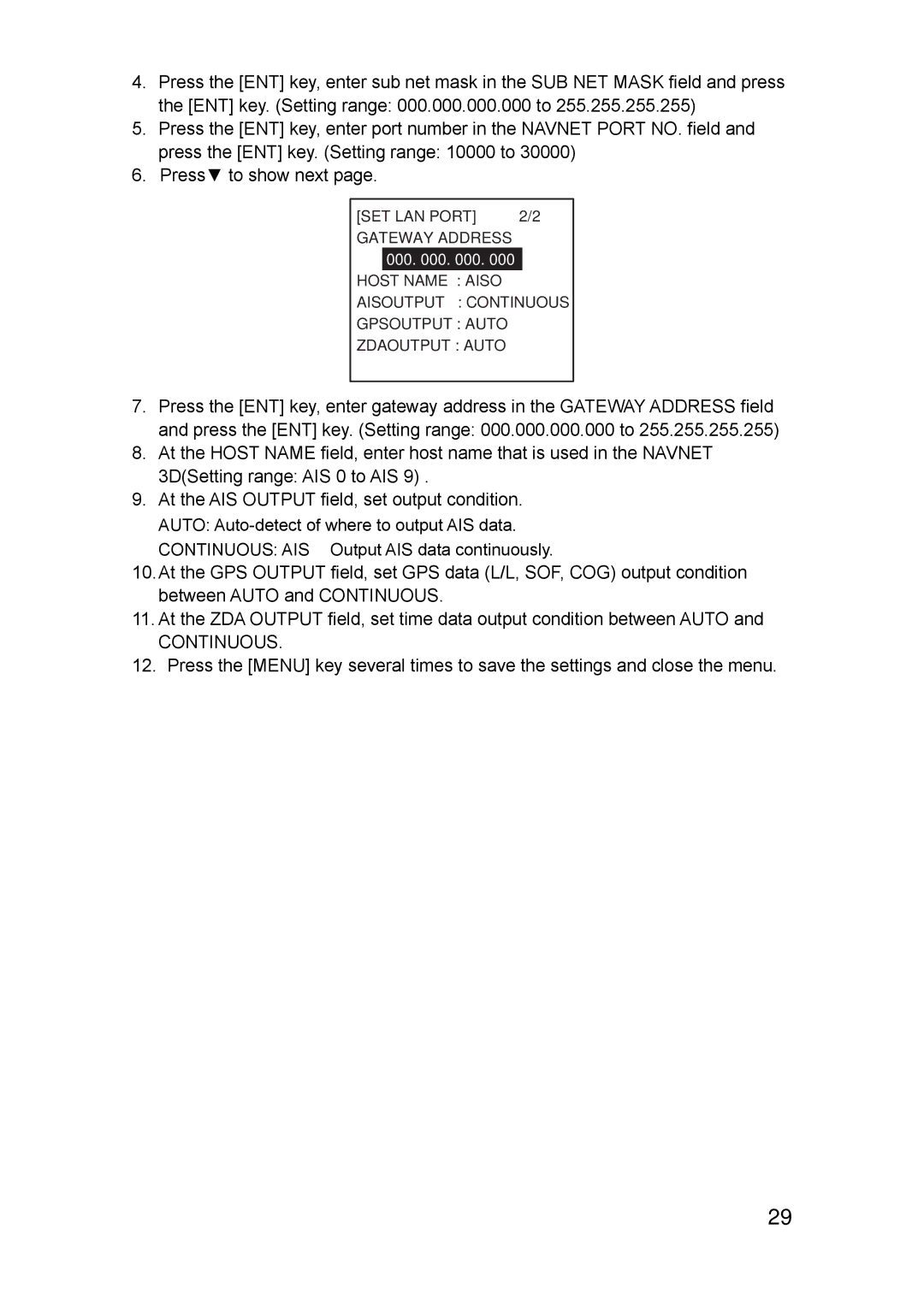 Furuno FA-150 installation manual Continuous 