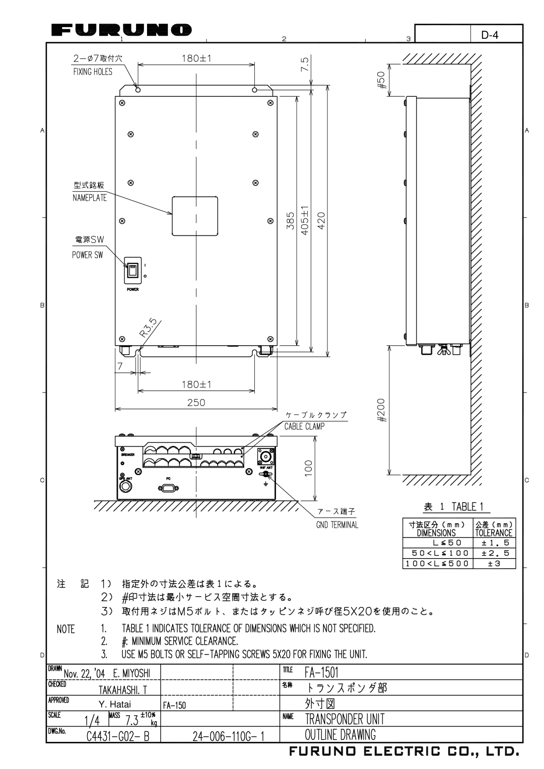 Furuno FA-150 installation manual Hatai 