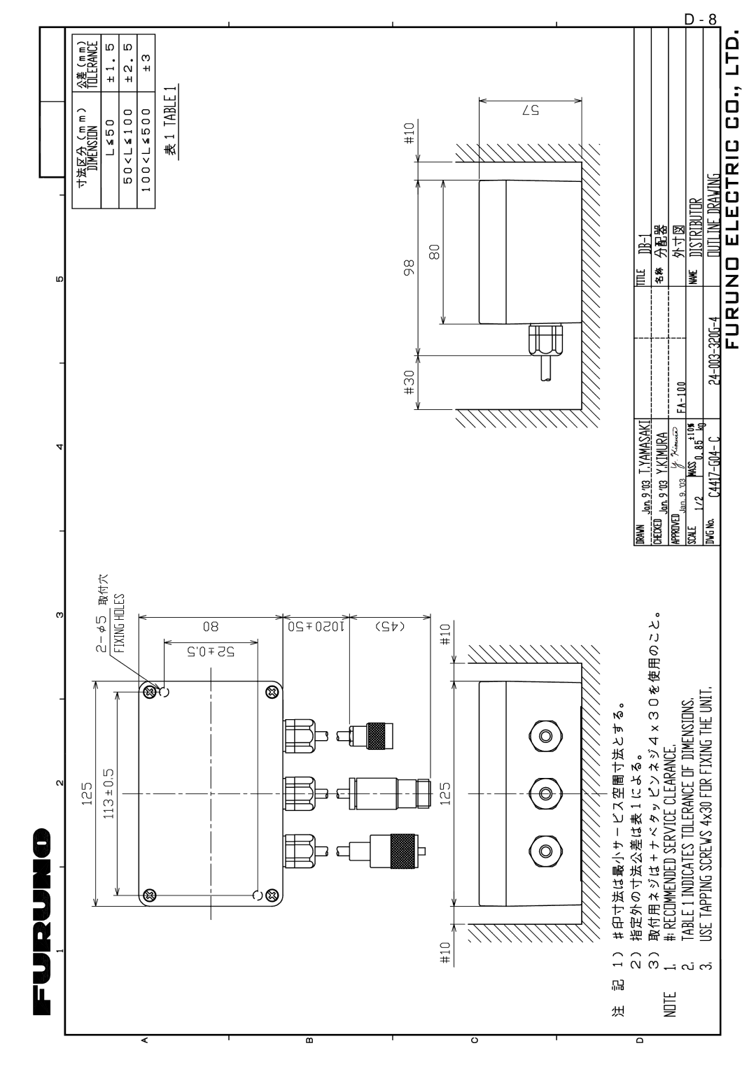 Furuno FA-150 installation manual Jan 