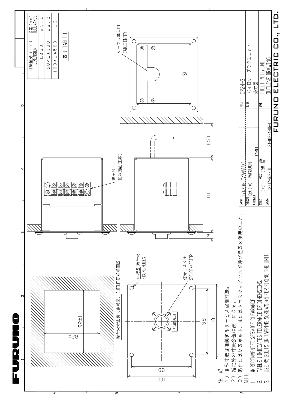 Furuno FA-150 installation manual 