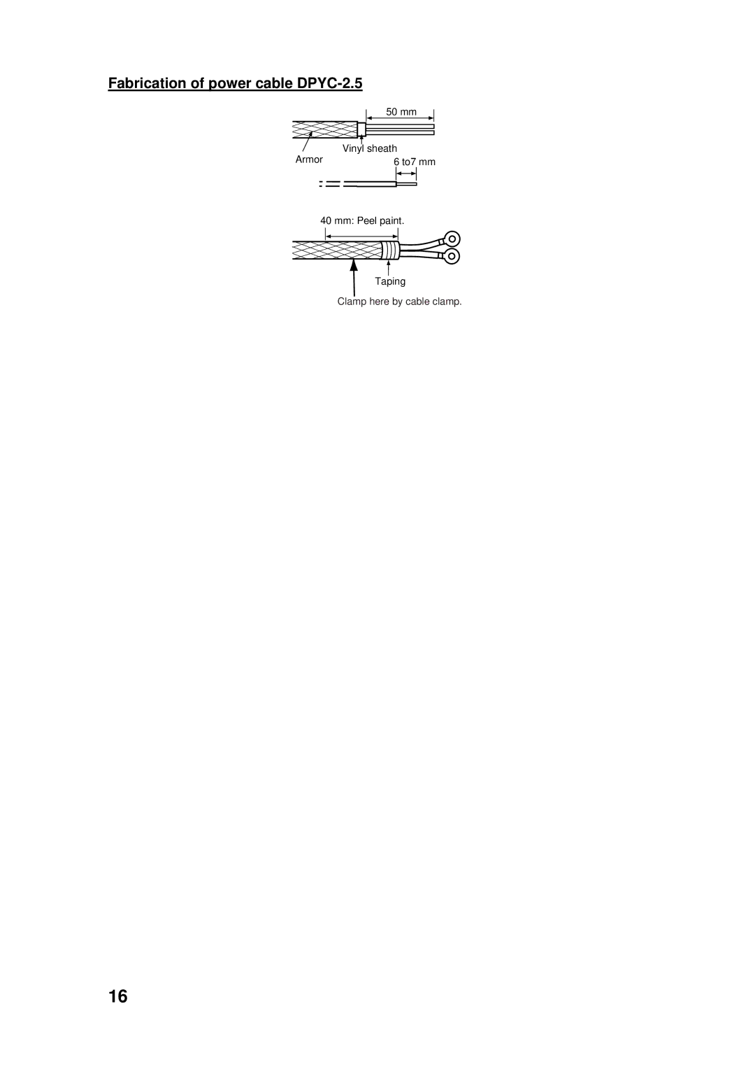 Furuno FA-150 installation manual Fabrication of power cable DPYC-2.5 