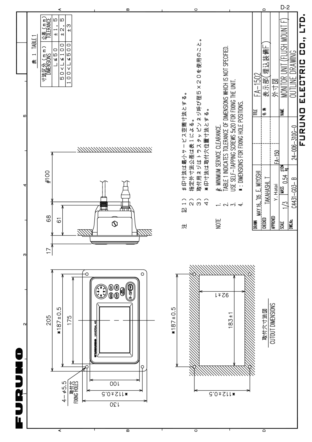 Furuno FA-150 installation manual 