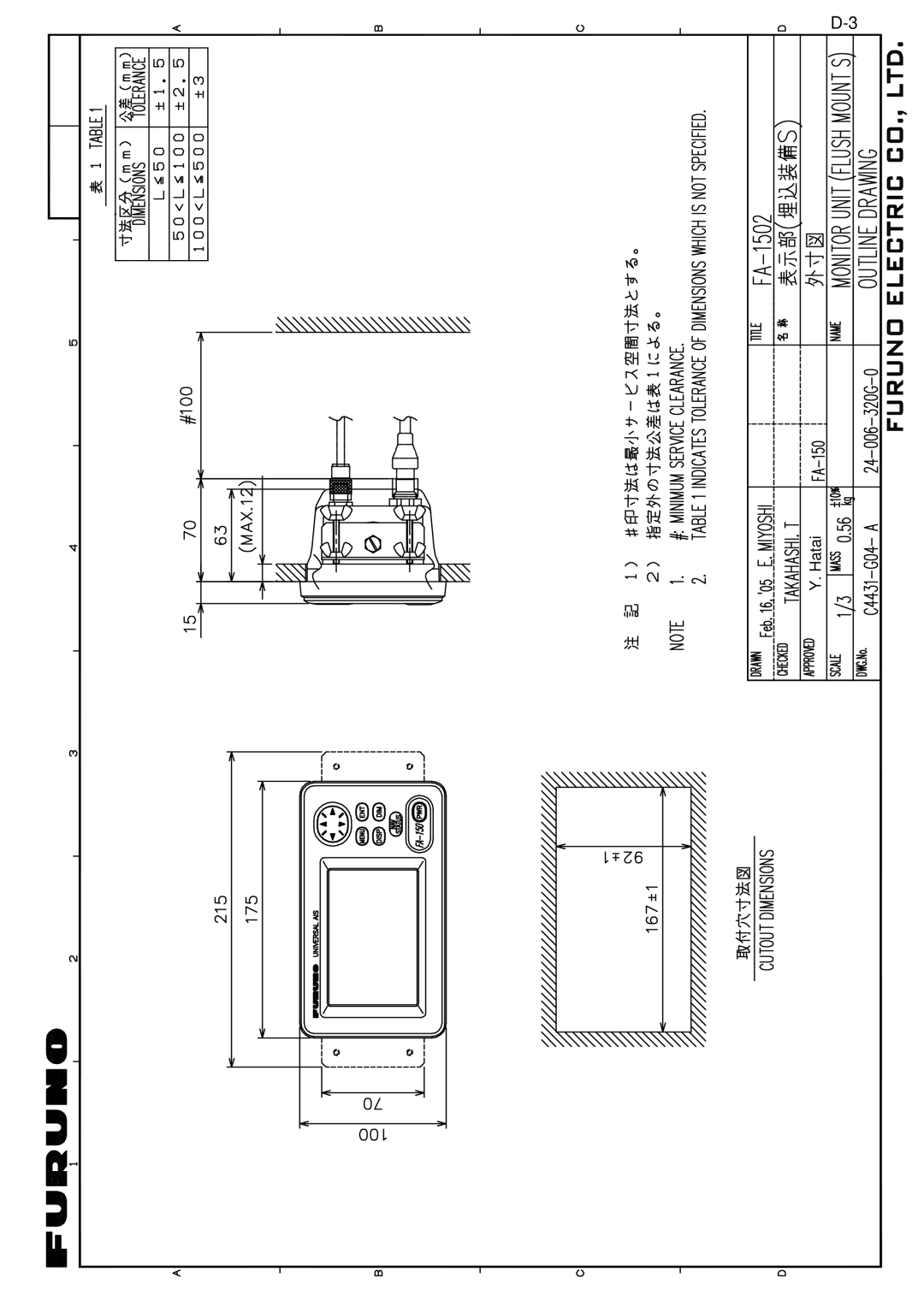 Furuno FA-150 installation manual 