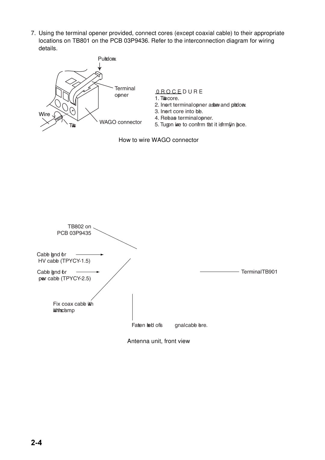 Furuno FAR-2157 installation manual How to wire Wago connector, Procedure 