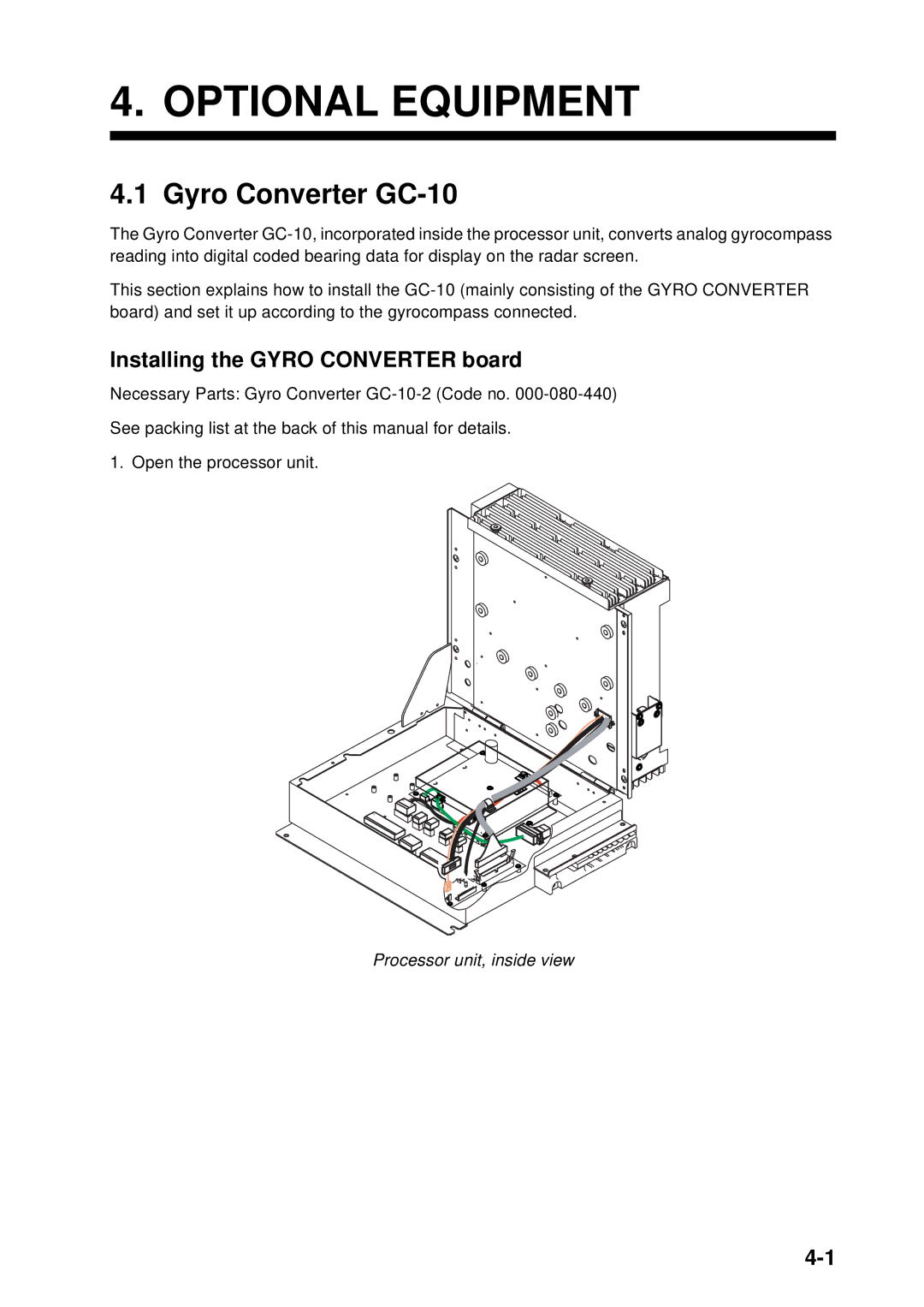 Furuno FAR-2157 installation manual Gyro Converter GC-10, Installing the Gyro Converter board 