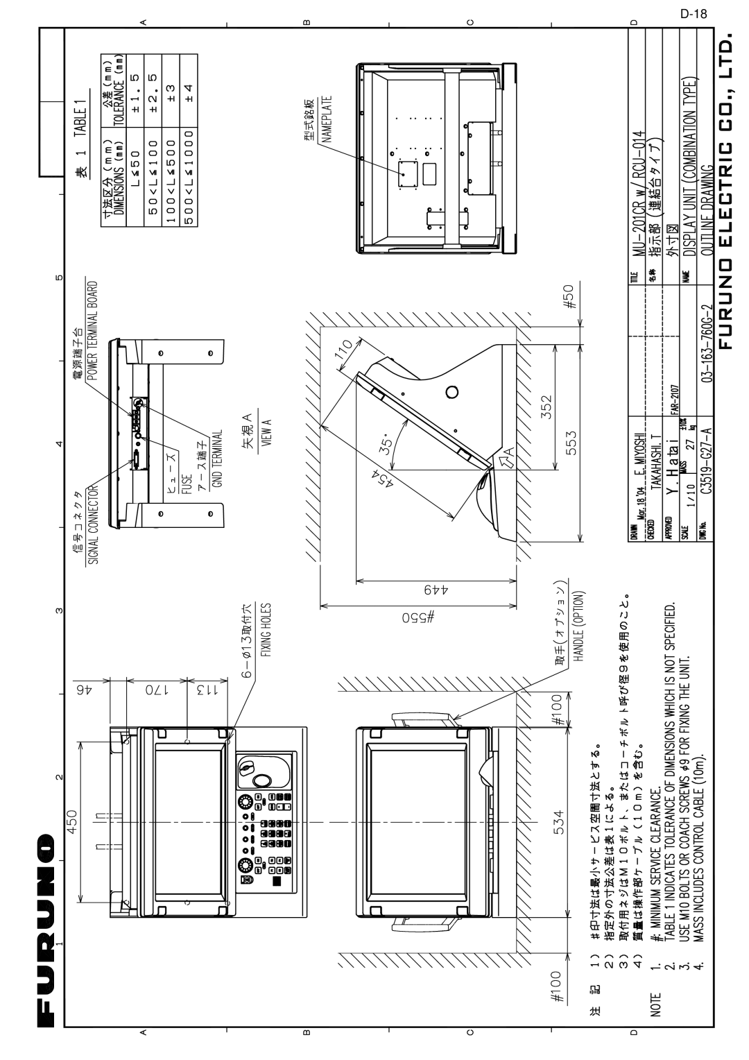 Furuno FAR-2167DS-BB, FAR-2167DS-D installation manual 