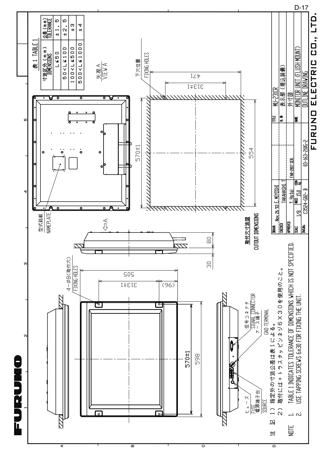 Furuno FAR-2117-BB, FAR-2827, FAR-2127-BB, FAR-2817 installation manual 