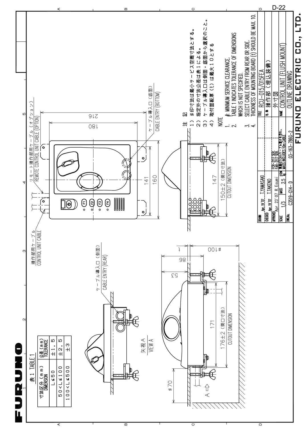 Furuno FAR-2127-BB, FAR-2827, FAR-2117-BB, FAR-2817 installation manual #RT UWOK4 