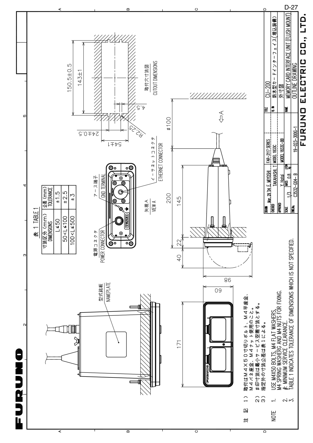 Furuno FAR-2827, FAR-2127-BB, FAR-2117-BB, FAR-2817 installation manual 