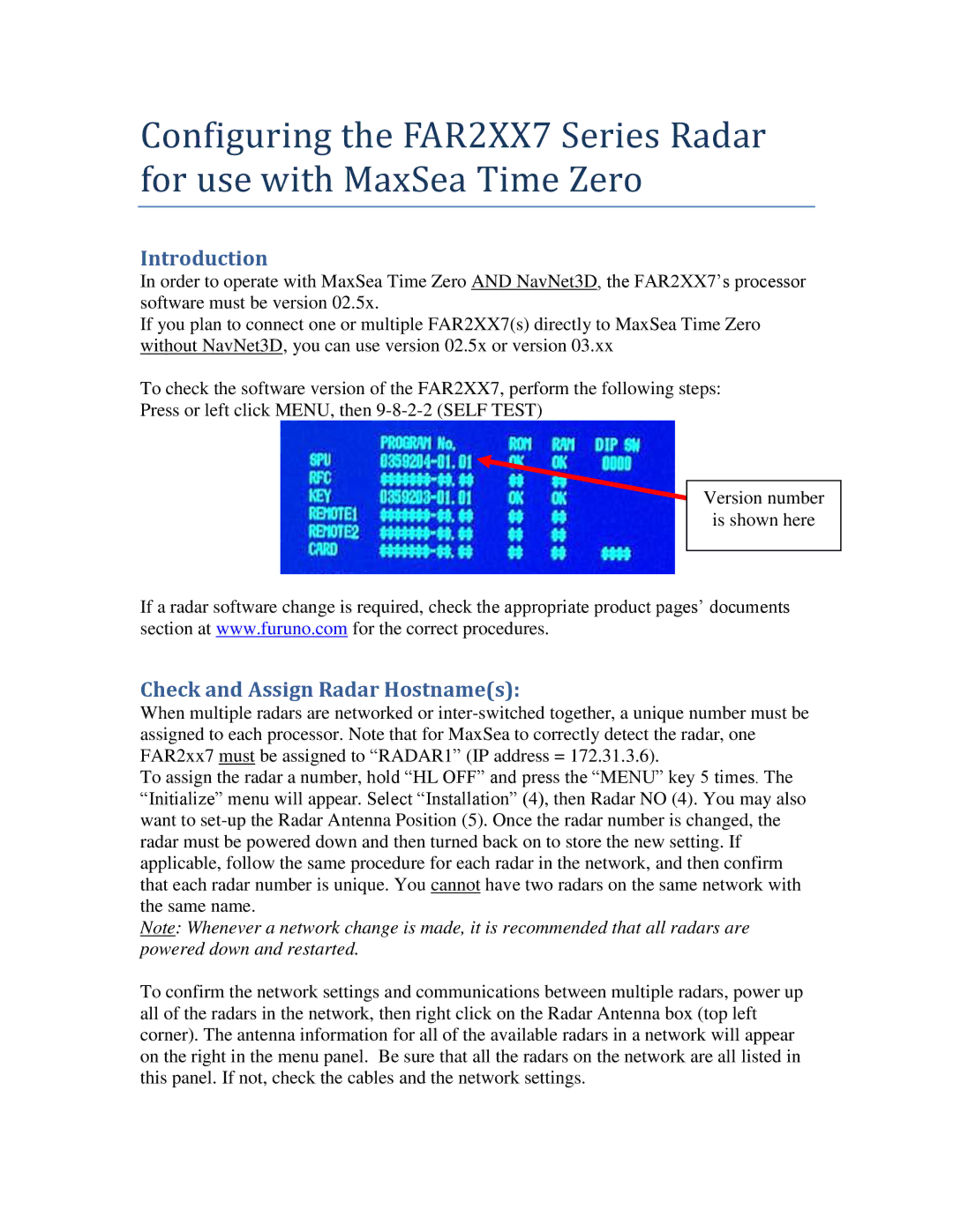 Furuno FAR2XX7 manual Introduction, Check and Assign Radar Hostnames 