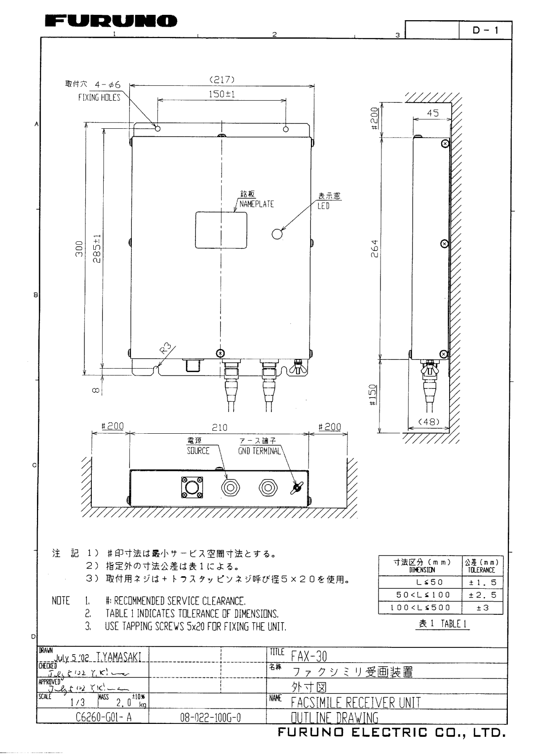 Furuno FAX-30 manual Offered by Busse-Yachtshop.com 