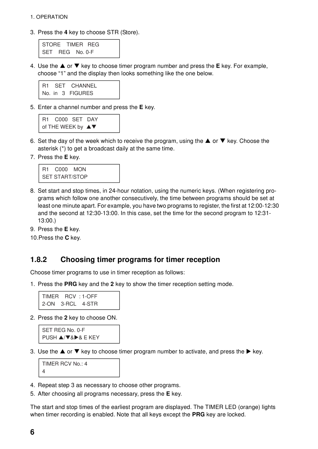 Furuno FAX-408 manual Choosing timer programs for timer reception 