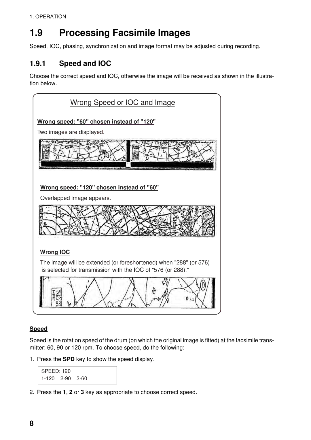 Furuno FAX-408 manual Processing Facsimile Images, Speed and IOC 