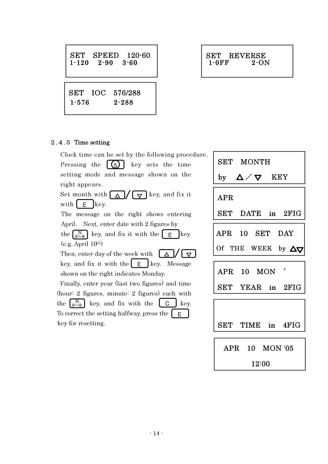 Furuno FAX-410 manual 576, 0FF 2-ON, Time setting, Week by 