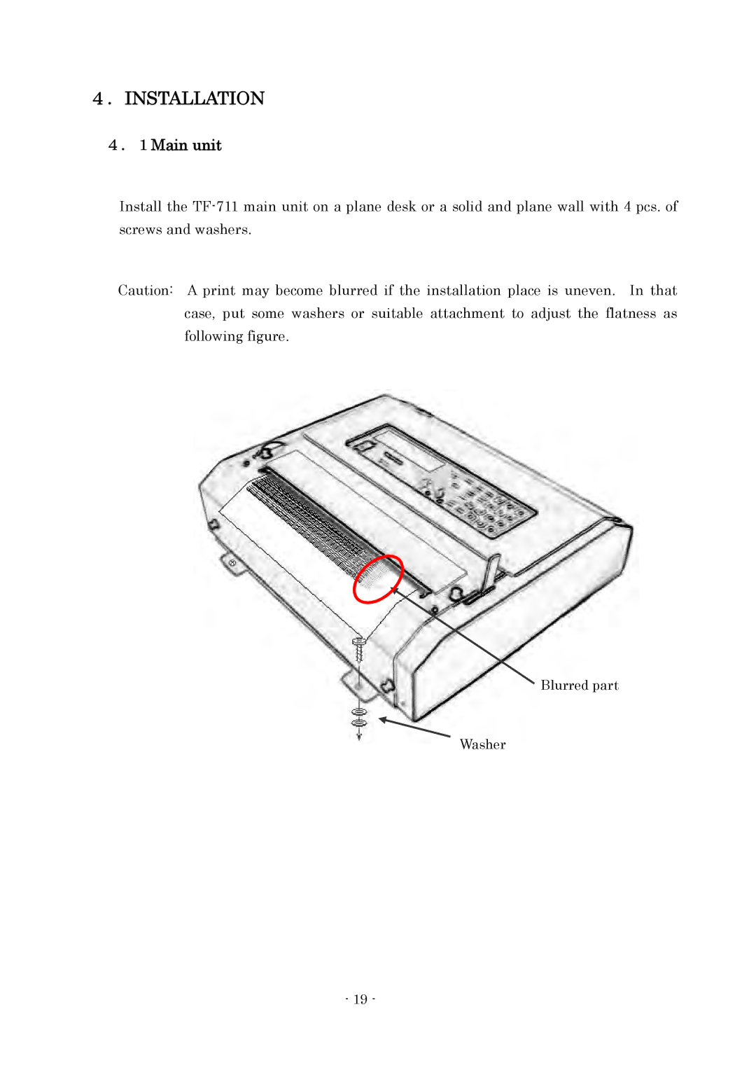 Furuno FAX-410 manual ．Installation, ．１Main unit 