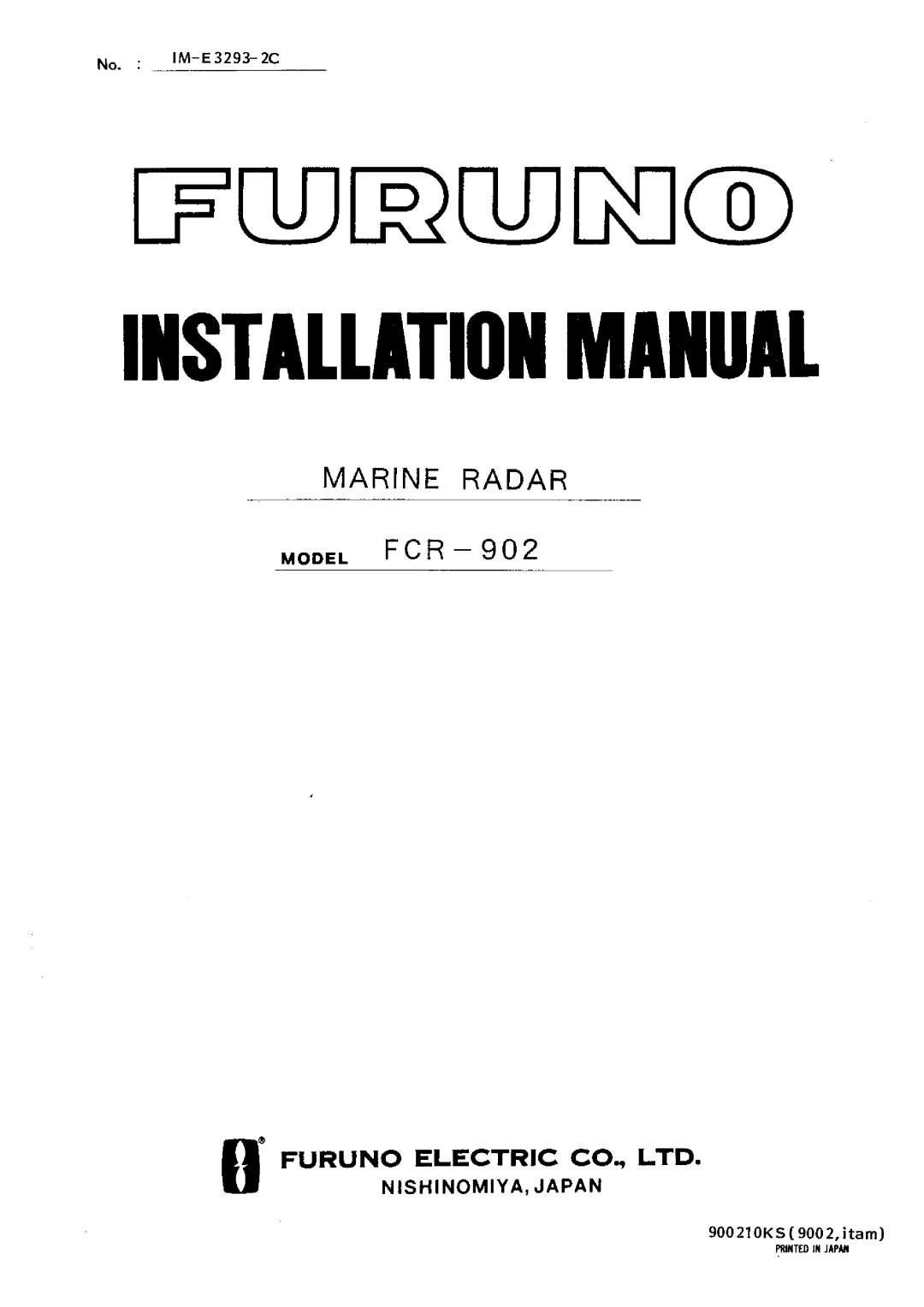 Furuno FCR-902 manual 