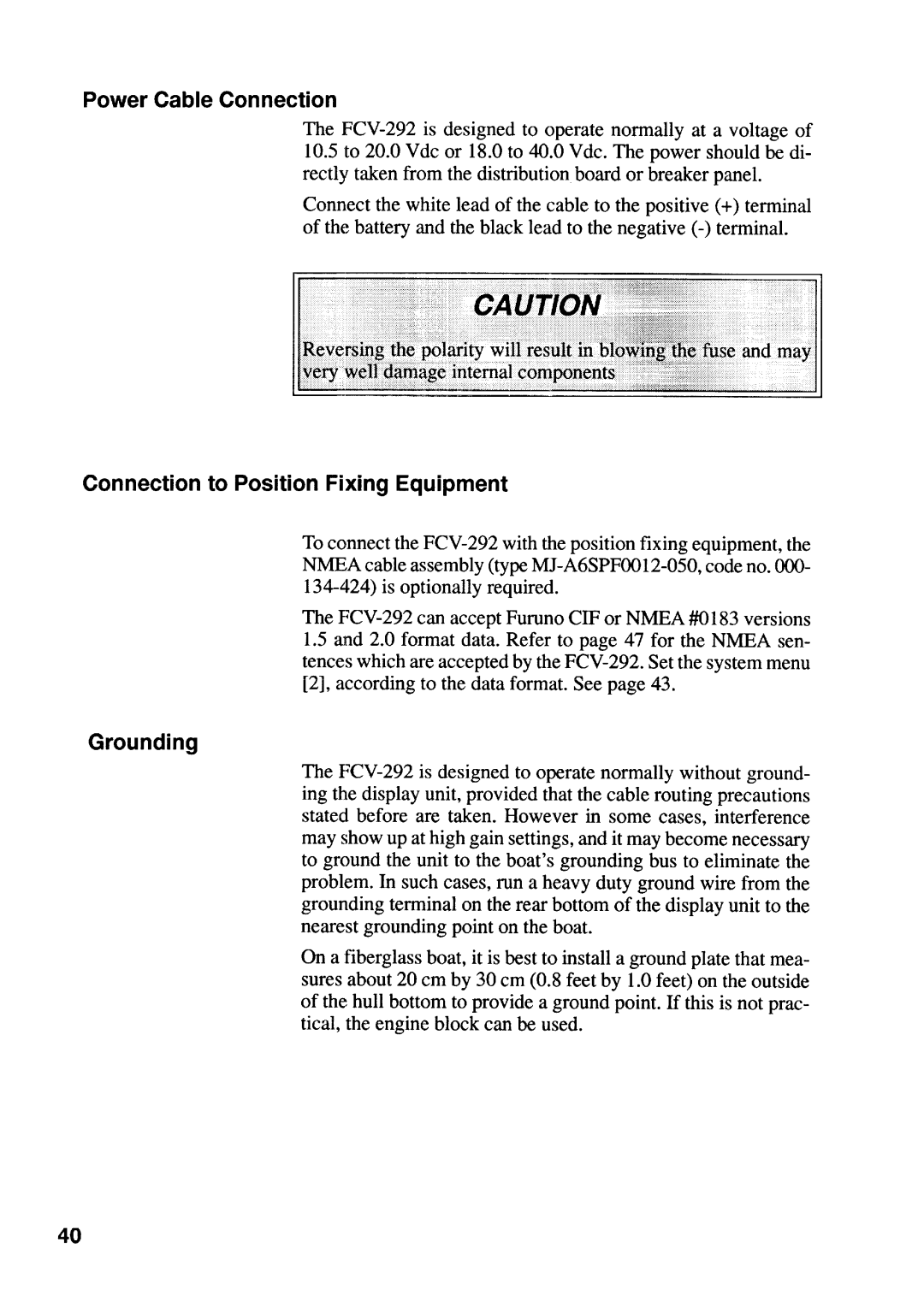 Furuno FCV-292 manual 