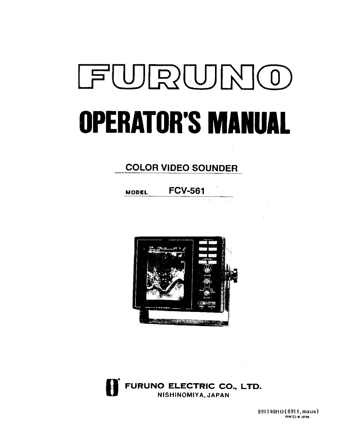 Furuno FCV-561 manual 