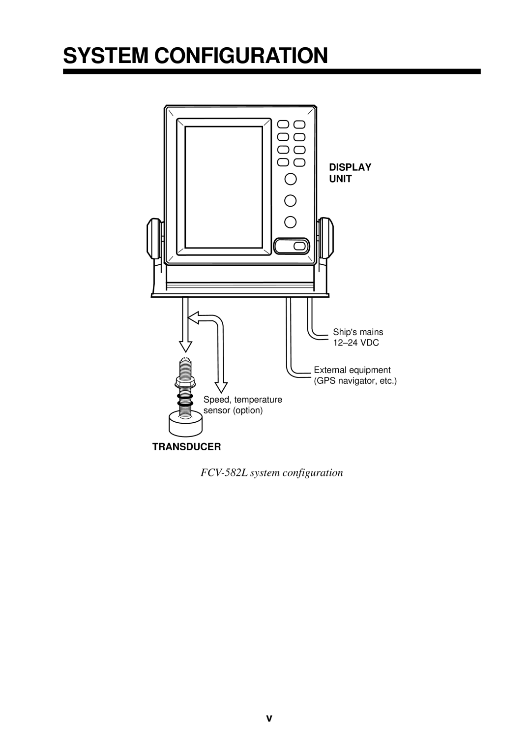 Furuno FCV-582L manual System Configuration, Display Unit 