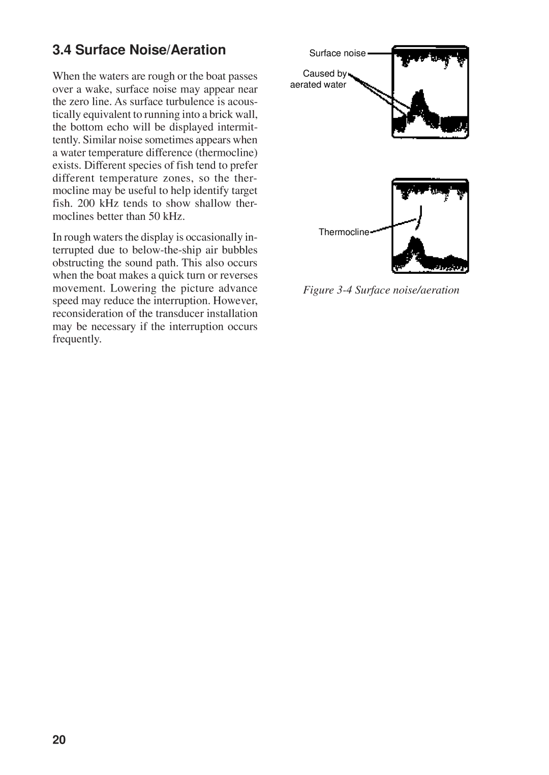 Furuno FCV-600L manual Surface Noise/Aeration, Surface noise/aeration 