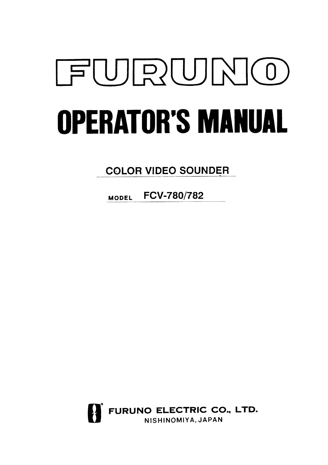 Furuno FCV-780/782 manual 