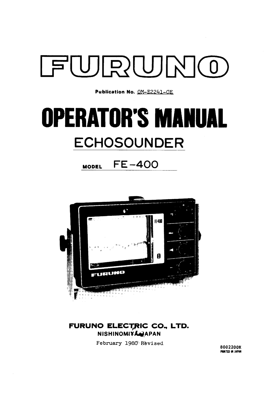 Furuno FE-400 manual 