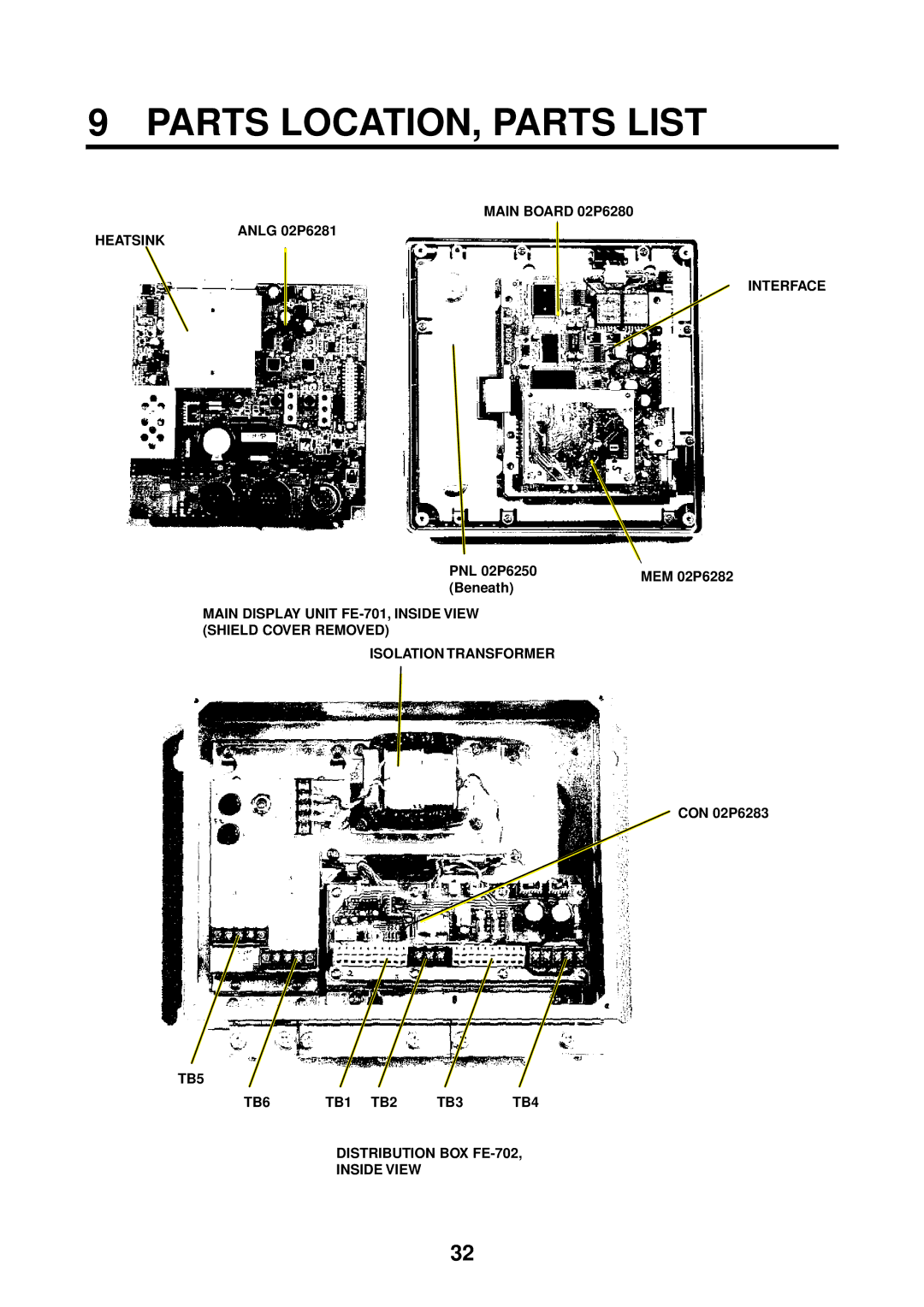 Furuno FE-700 manual Parts LOCATION, Parts List 