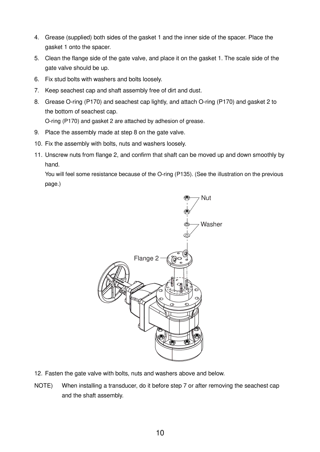 Furuno FE-700 installation manual Nut Washer Flange 