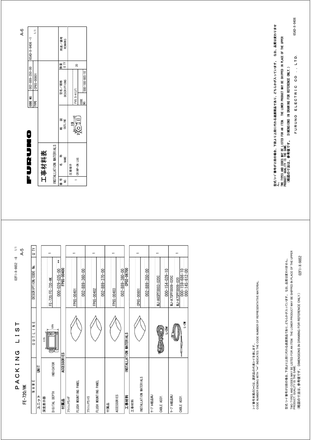 Furuno FE-700 installation manual  #/ 76.+0 +26+10%1& 70+6 