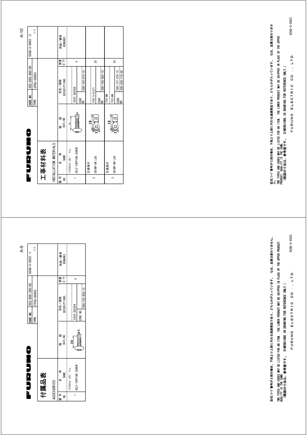 Furuno FE-700 installation manual #& 