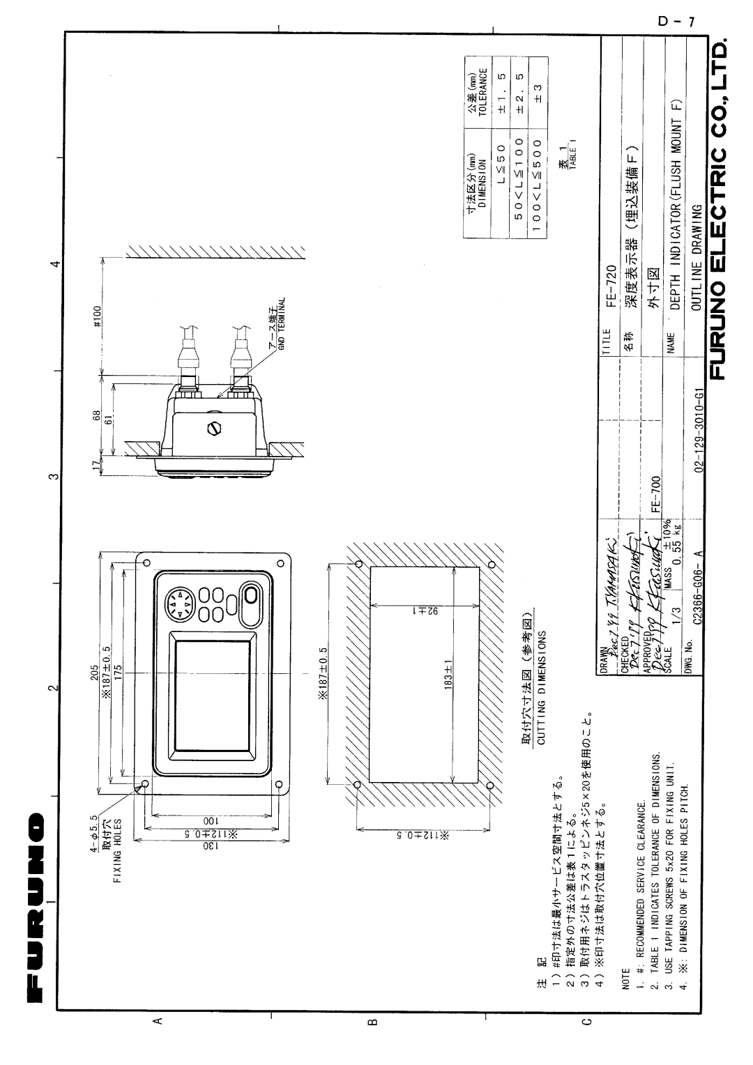 Furuno FE-700 installation manual 