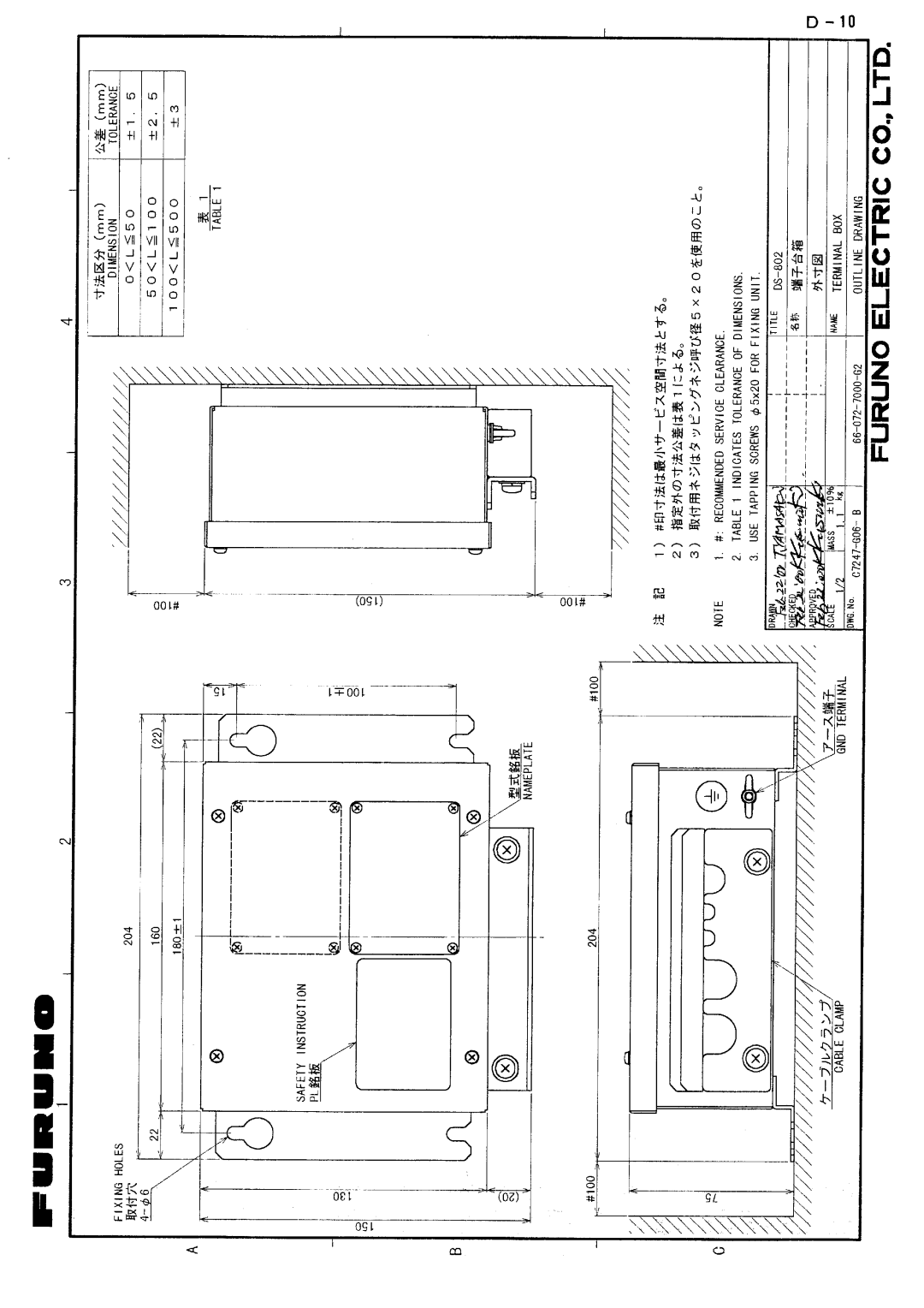 Furuno FE-700 installation manual 