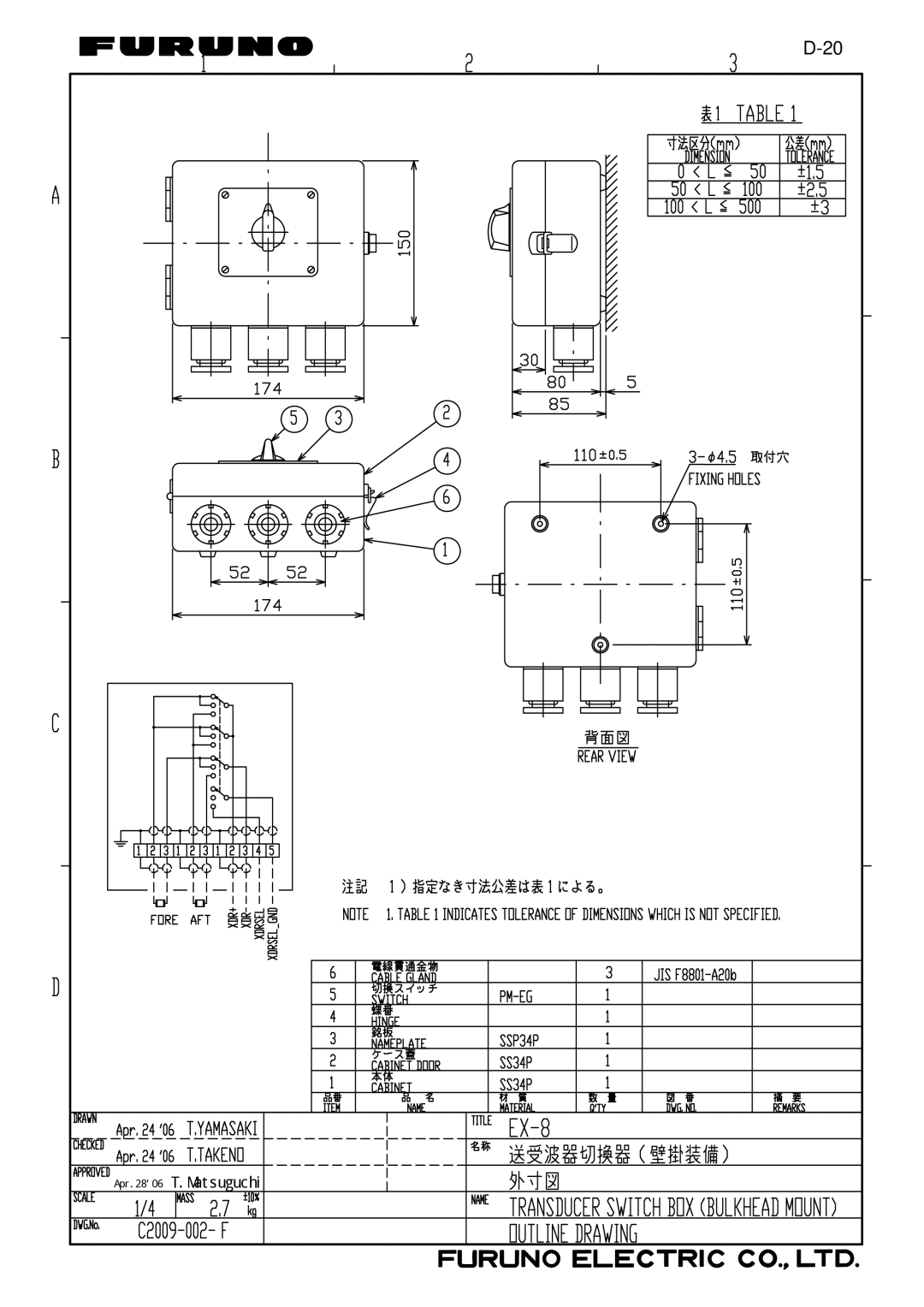 Furuno FE-700 installation manual Matsuguchi 