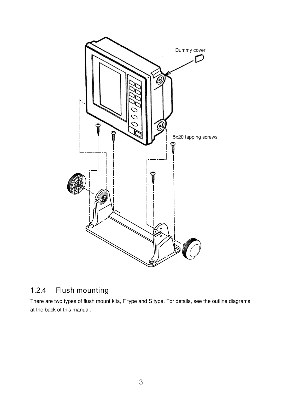 Furuno FE-700 installation manual Flush mounting 