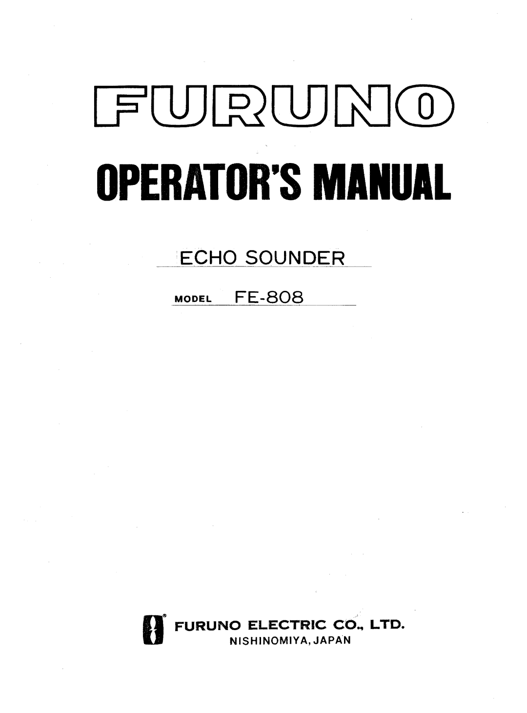 Furuno FE-808 manual 