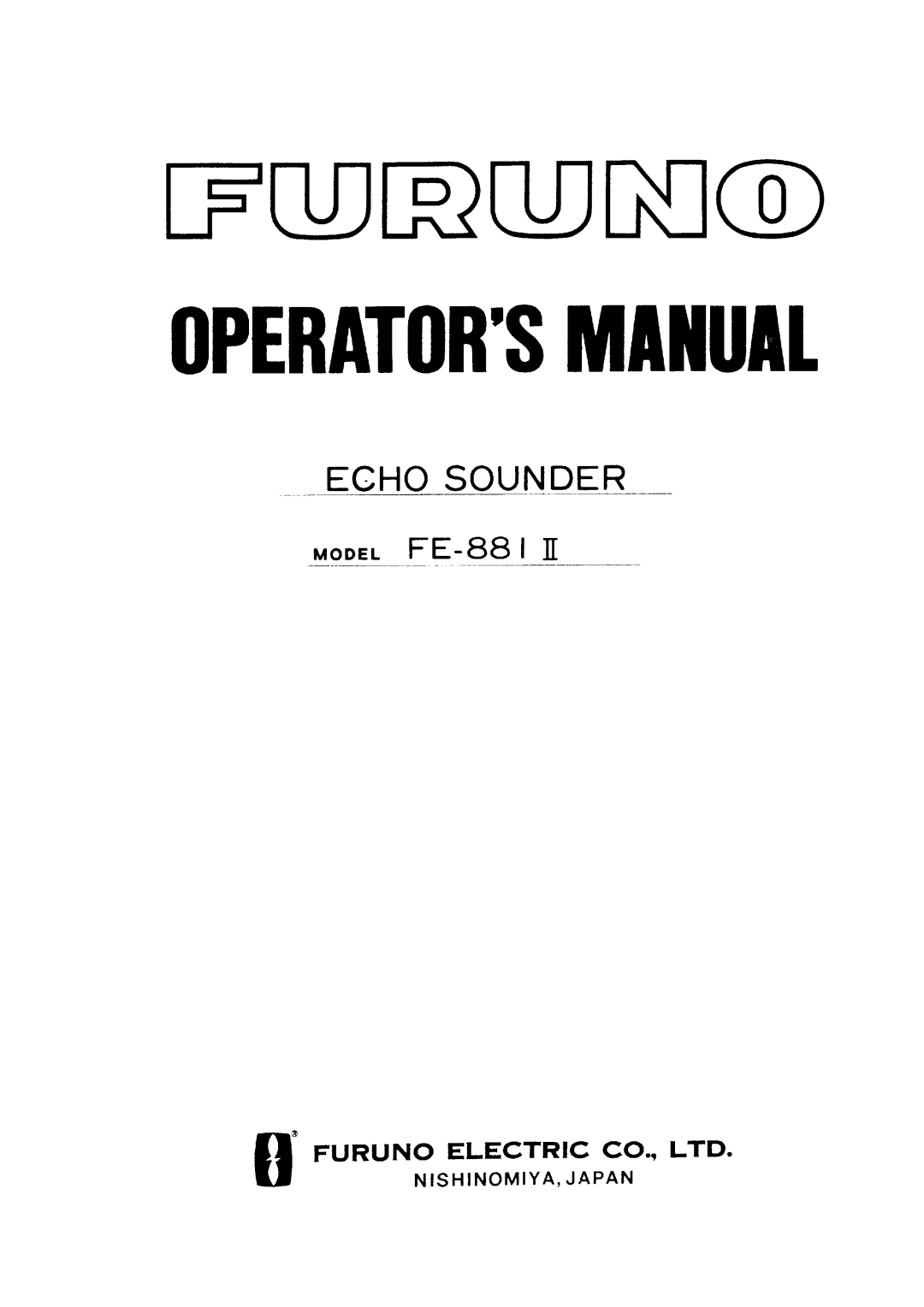 Furuno FE-881 II manual 