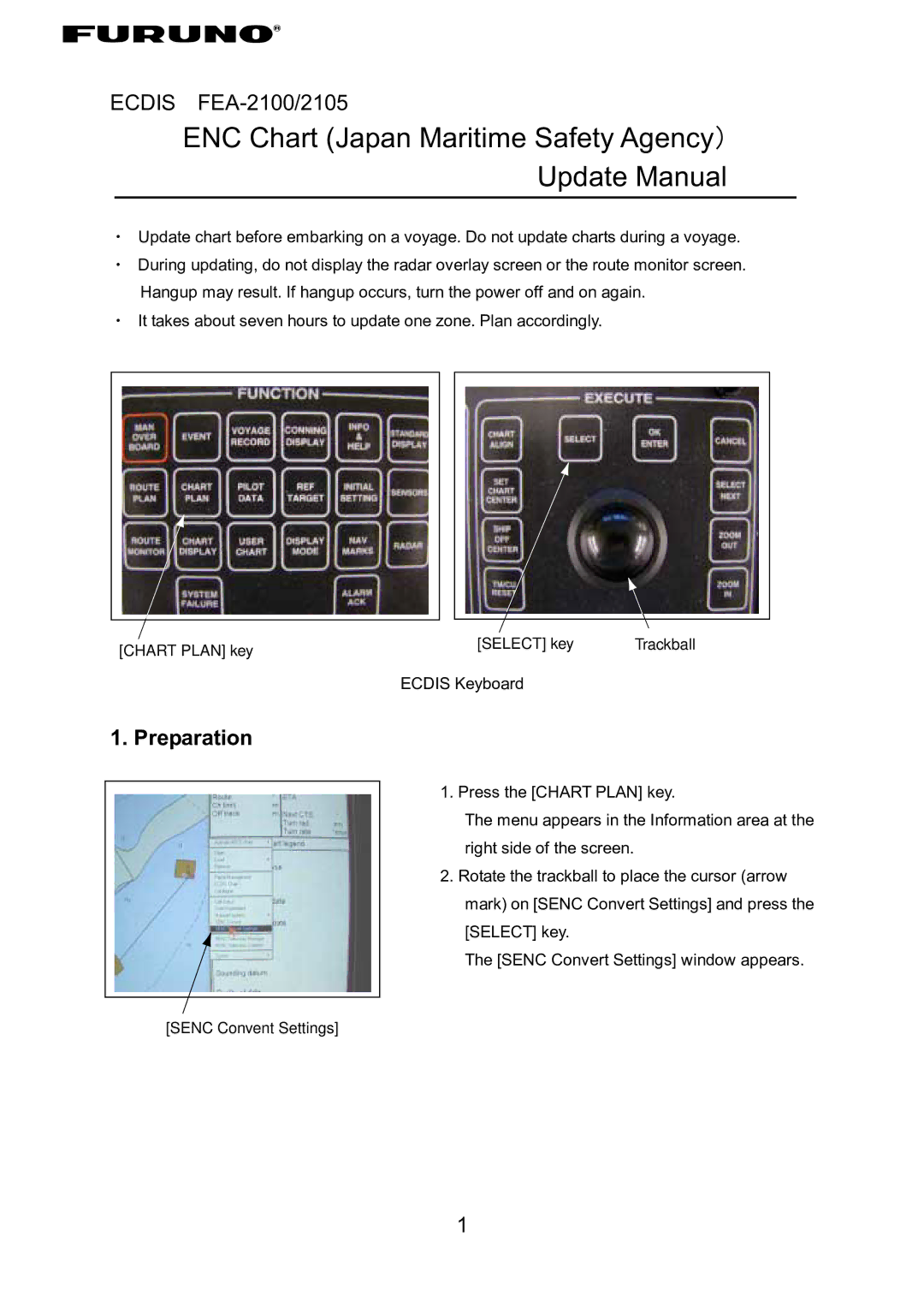 Furuno FEA-2100 manual ENC Chart Japan Maritime Safety Agency） Update Manual 