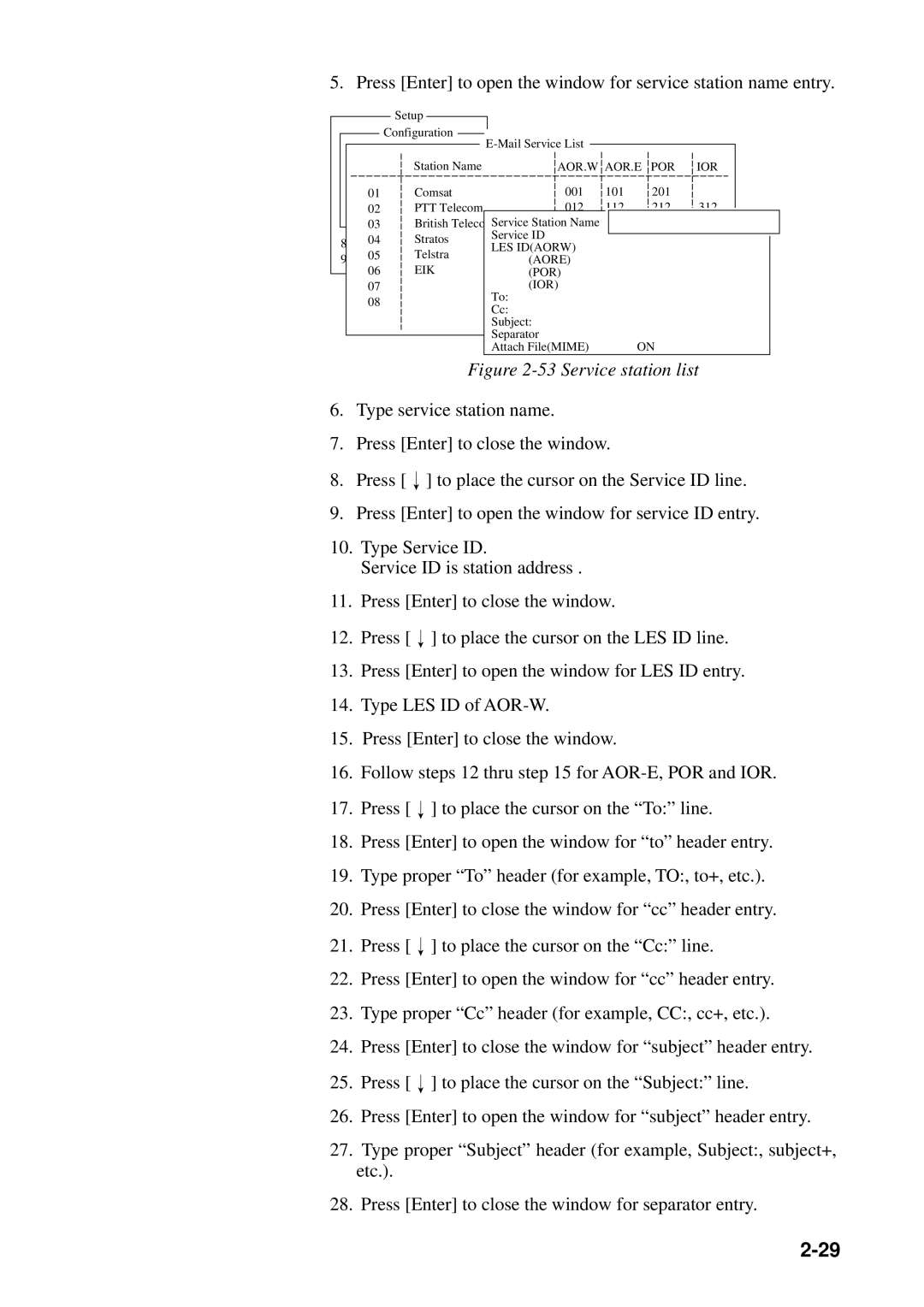 Furuno FELCOM 12 manual Service station list 