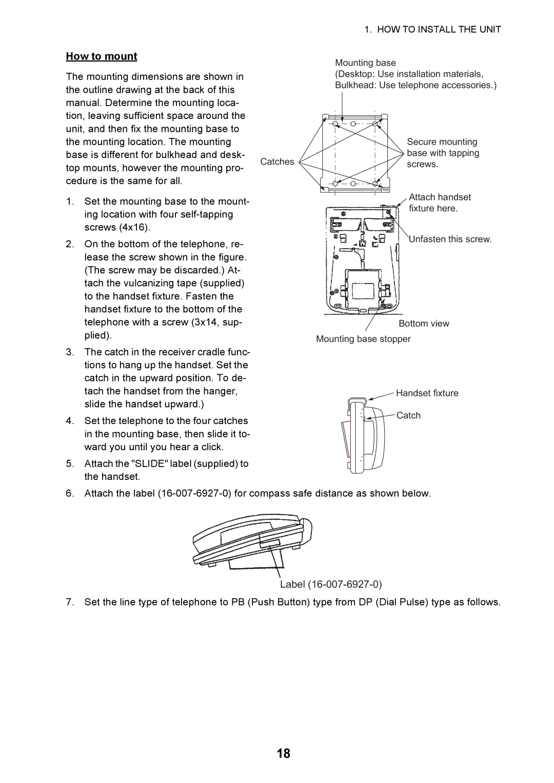 Furuno FELCOM 500, FELCOM 250 installation manual How to mount, Label 