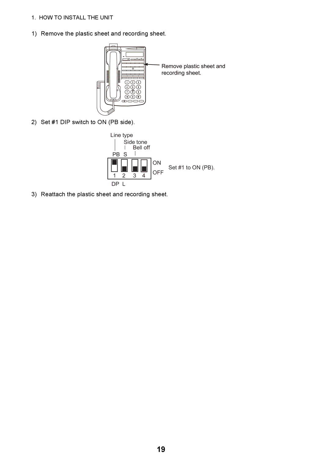 Furuno FELCOM 250, FELCOM 500 installation manual Remove the plastic sheet and recording sheet 