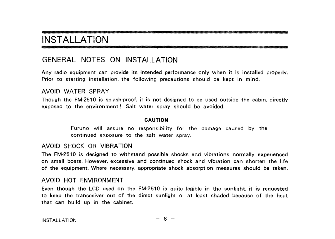 Furuno FM-2510 manual 