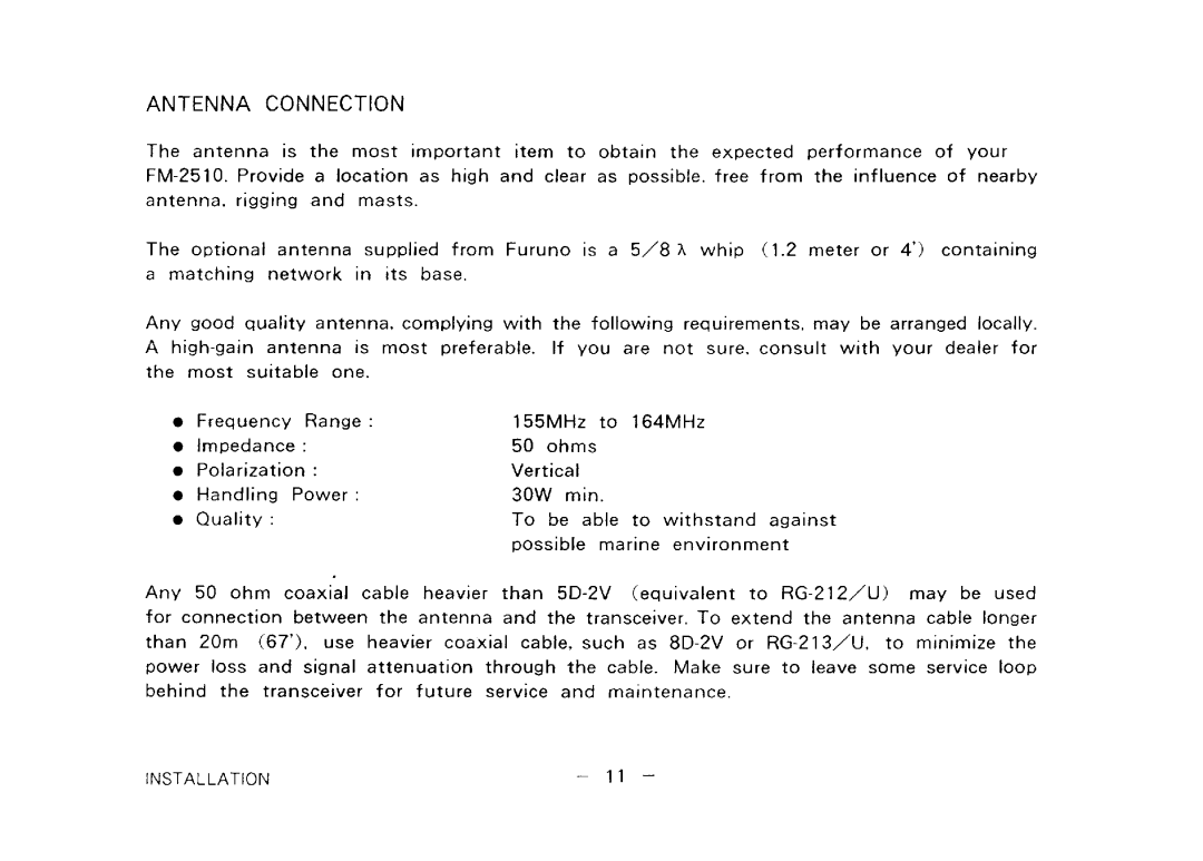 Furuno FM-2510 manual 