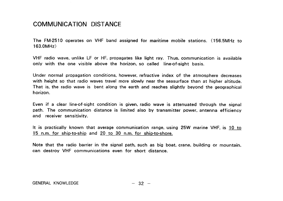 Furuno FM-2510 manual 