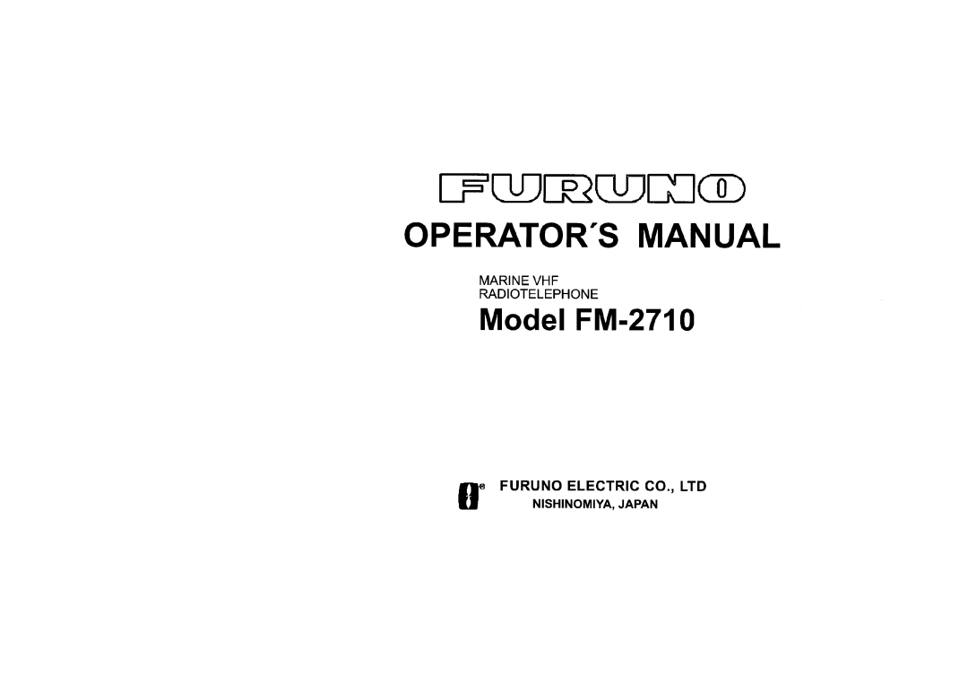 Furuno FM-2710 manual 