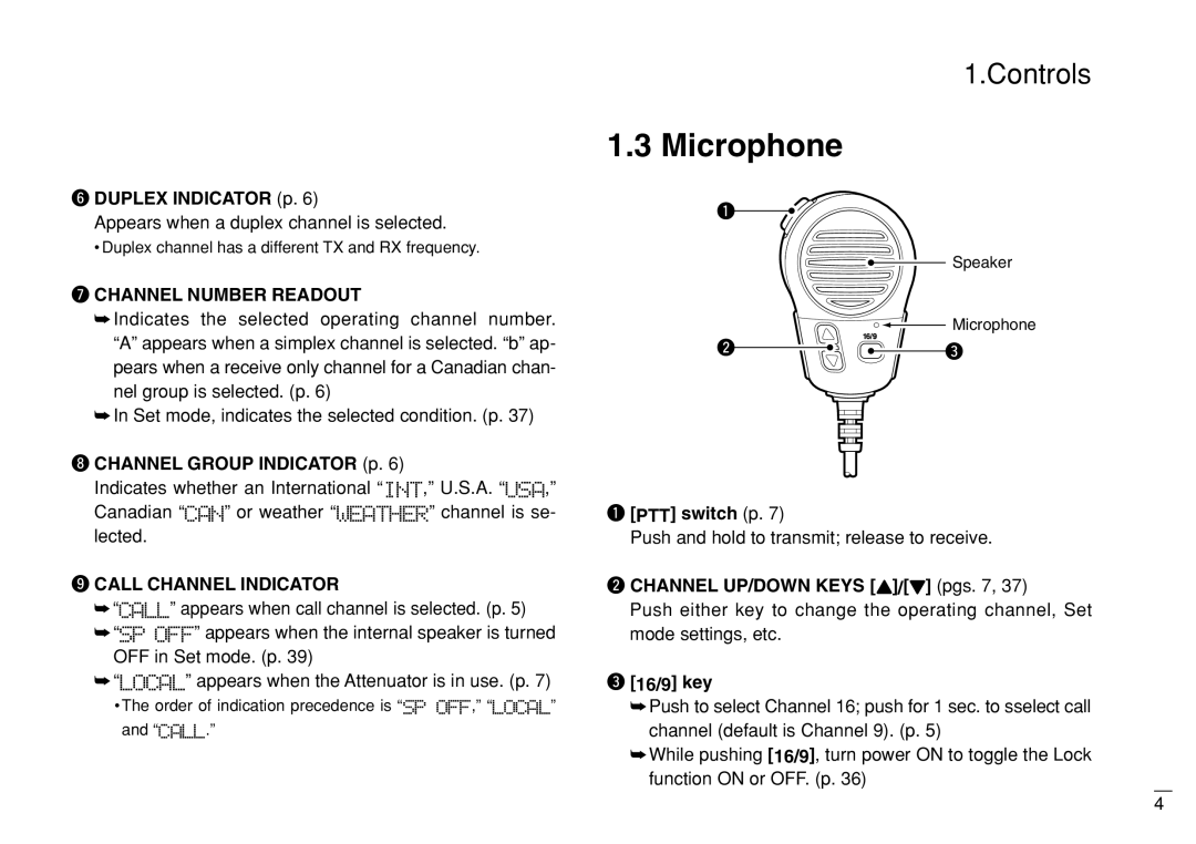 Furuno FM-3000 manual Microphone 